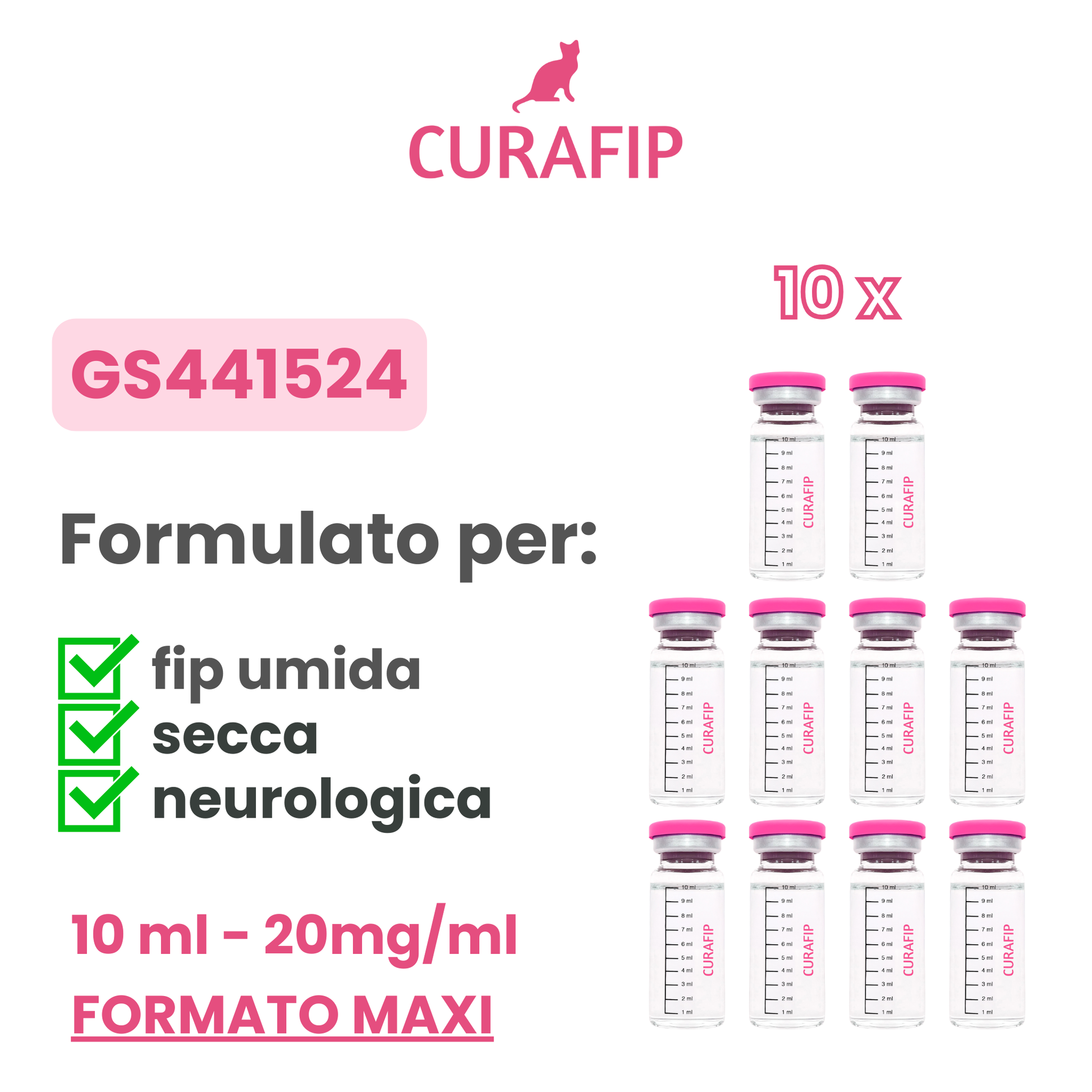 set 10 fiale cura fip gatto