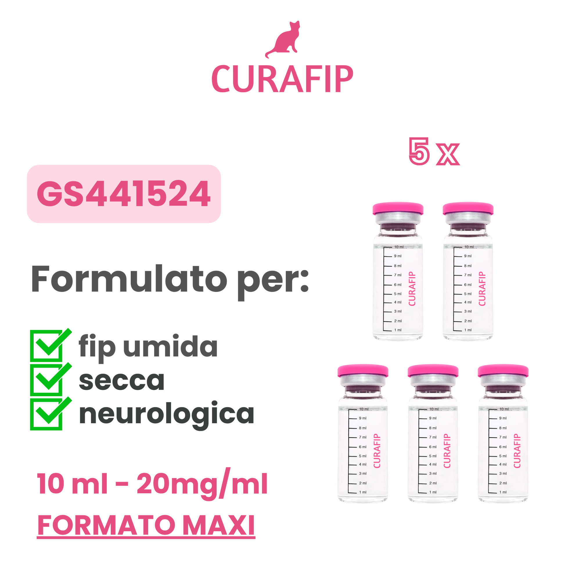 set 5 fiale fip gatto